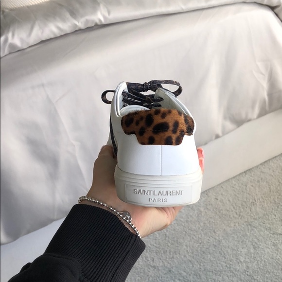 Saint Laurent white sneakers with cheetah details - Picture 3 of 6